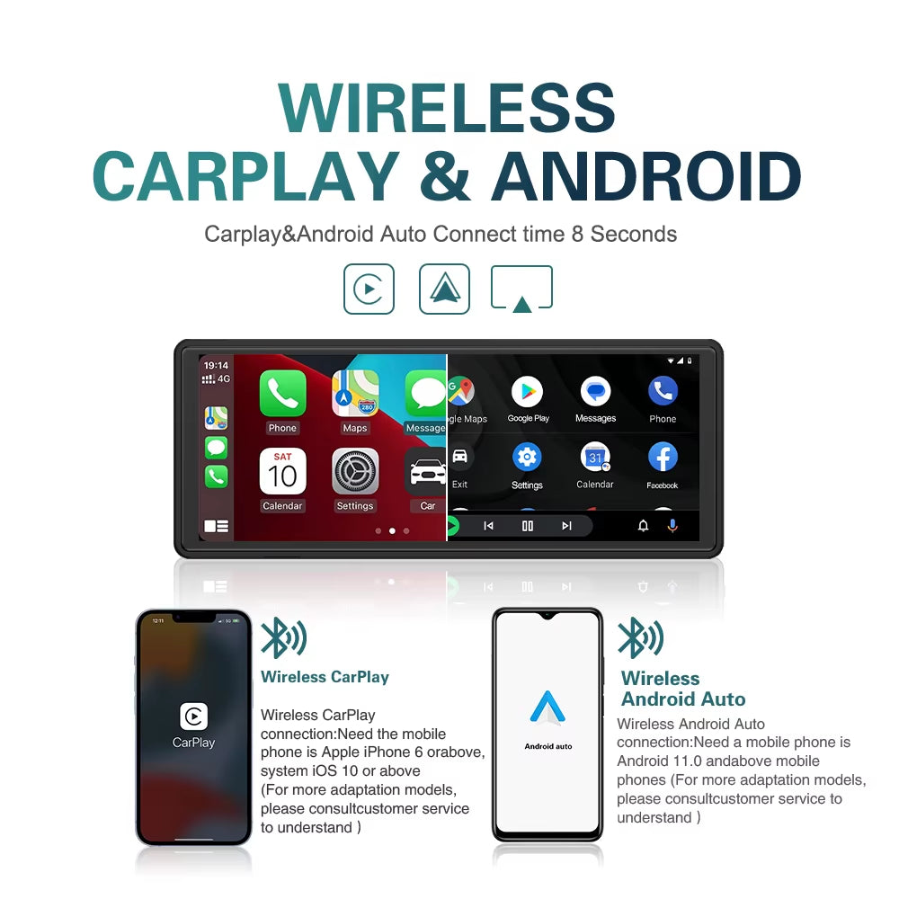 Drive Smart: 10.26-Inch Wireless Carplay & Android Auto Multimedia Video Player