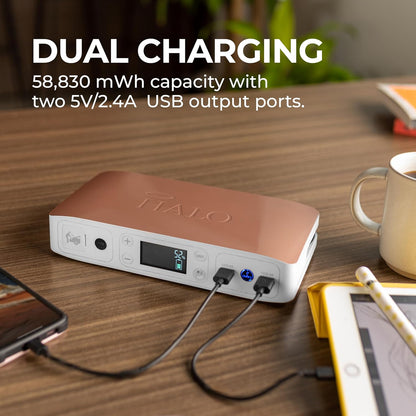 Bolt 58830 Mwh Portable Phone Laptop Charger Car Jump Starter with AC Outlet and Car Charger - Rose Gold